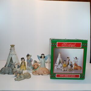 Vintage House Of Lloyd 1992 Christmas Around The World Native American 9 pc Set